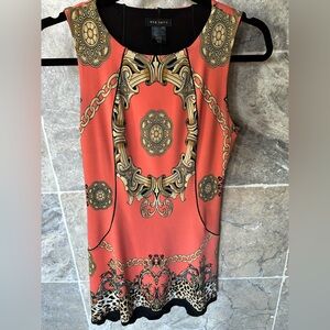 EVA VARRO Ladies Women’s Size Extra Small Coral Pink & Gold Sleeveless T…